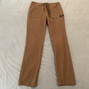 Tony Hawk Pants Mens Medium Brown Straight Leg Drawstring Skate Casual Logo